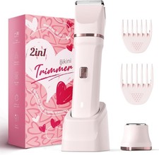 2 in 1 Women Electric Shaver Dual Head Bikini Trimmer for Women IPX7 Waterproof