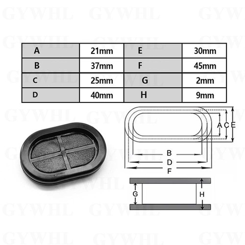 Oval Blanking Grommets Black Rubber Grommet Closed Blind Hole Plug Bung Bungs - Picture 15 of 24