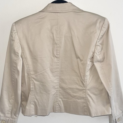 Petite Sophisticate Blazer Jacket Size 4 Khakis Workwear Tan Stretch Pockets - Picture 6 of 12
