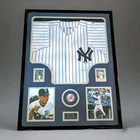 DEREK JETER Signed Framed Jersey Authenticated-JSA,STEINER,MLB-New York Yankees
