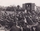 Original Press Photo WW2 Gen Montgomery reads lesson at Montys HQ 28.8.1944