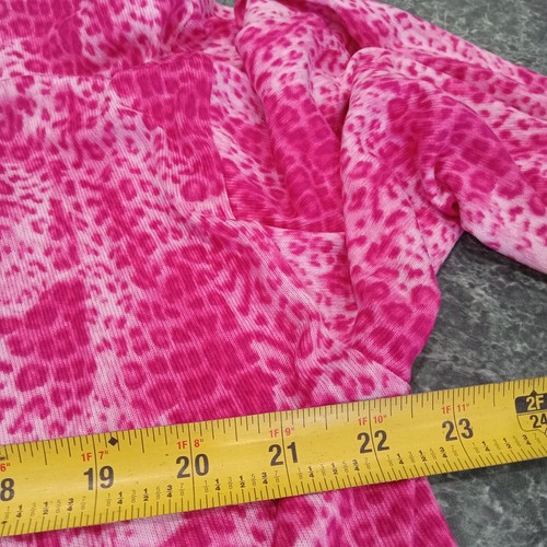 NWT Hue Large Women's Pink Animal Print Knit Tie Sleep Cardigan Top Robe Kimono - Picture 11 of 11