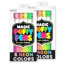 Puffy Paint Neon Gel Pens 2 Pack 12 Pens , 3D Foam Puffy Pens Value Pack