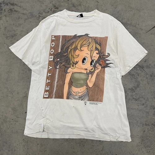 Betty Boop Mariah Carey Rap Tee Faded Distresse 1990s vintage concert t-shirt, vintage, size L, single stitch, B+ condition
