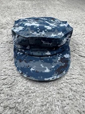 US Navy Hat Military Working Utility Cap Blue Digital Camo Tactical USA 7 5/8