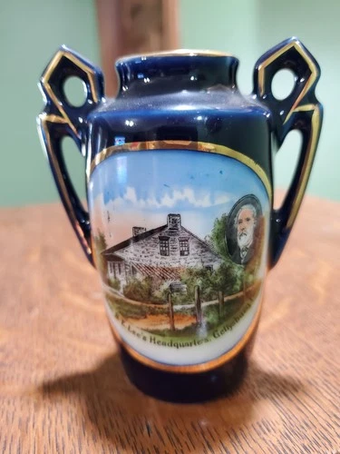 General Robert E Lee Headquarters Gettysburg PA. Souvenir Vase Cobalt