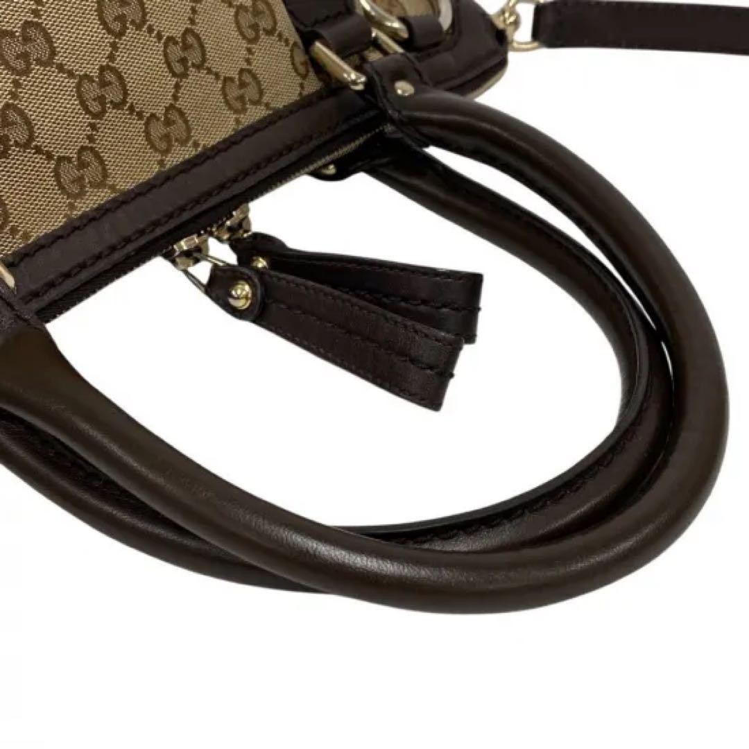 GUCCI GG Canvas 2Way Tote Bag Beige Brown Leather Authentic AB Condition thumbnail 4