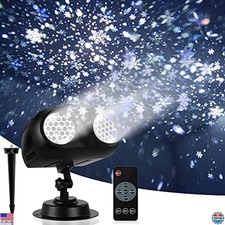 Dynamic Rotating Snowflake Projector Lights – IP65 LED Outdoor Holiday Spotlight