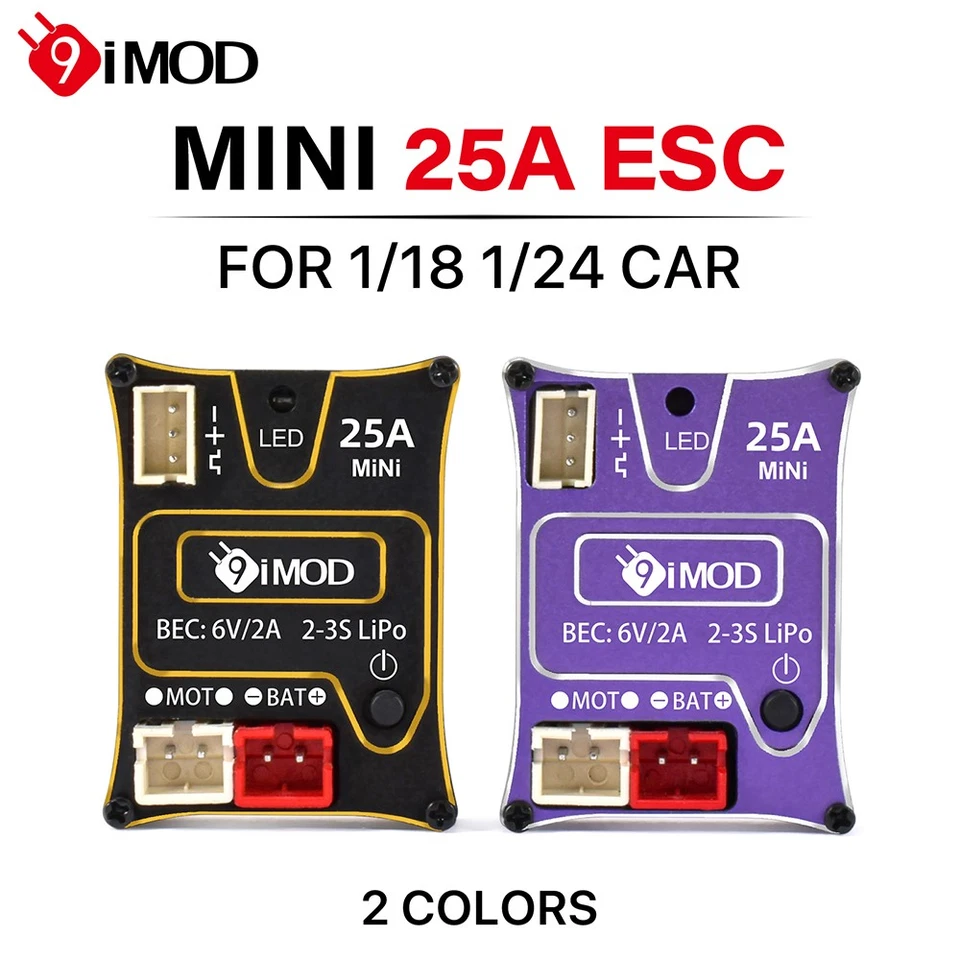 9IMOD MINI Brushed ESC 25A for1/24 1/18 RC Crawler AX24 SCX24 TRX4M Upgrade Part - Image 2 of 4
