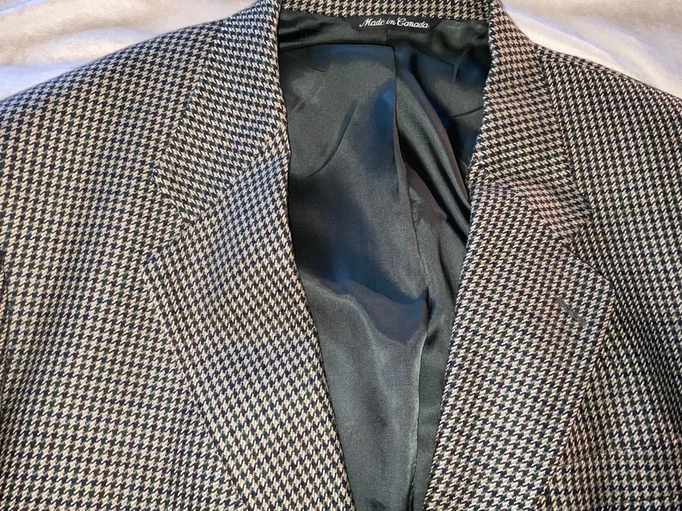 JACK VICTOR MONTREAL SPORTS COAT TAN/GREEN/BLACK HOUNDSTOOTH CHECK 52 TALL - Image 2 of 4