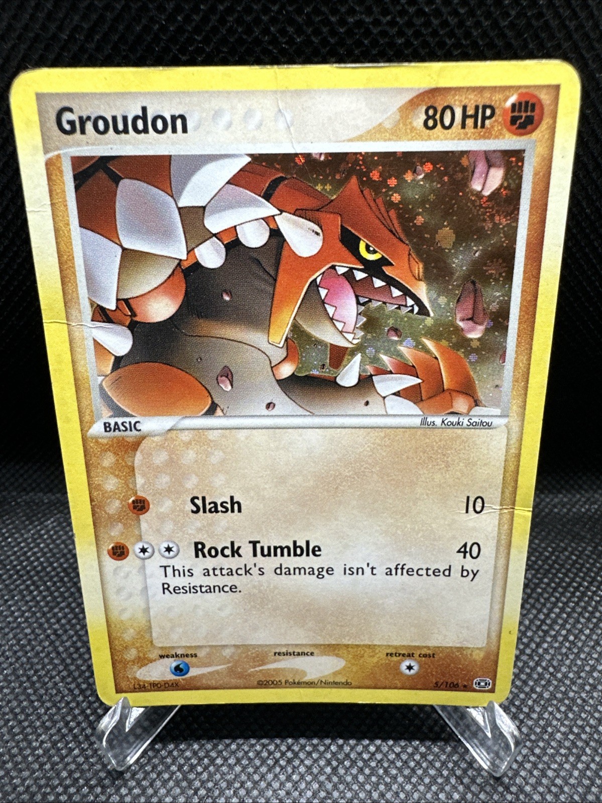 Pokémon Groudon EX TCG Emerald Holo Card 5/106 Rare