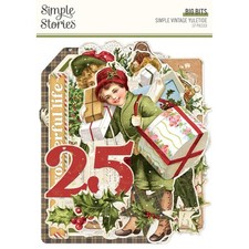 Simple Vintage YULETIDE Big Bits 17pc Scrapbook Simple Stories 23225
