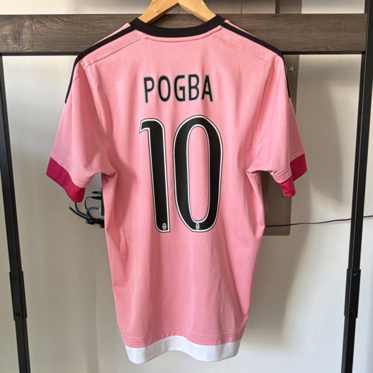Juventus 15/16 Paul Pogba #10 Soccer Jersey Pink Black White Men M