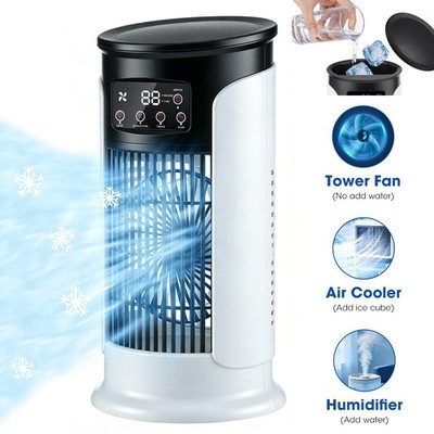 Portable Cold Mist Fan 7 Color LED Humidifier 3S Fast Cooling Desktop Air Cooler