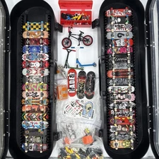 Tech Deck Lot 40+ Boards- Tony Hawk, Birdhouse, BMX Bike, Scooters, Tools, Art