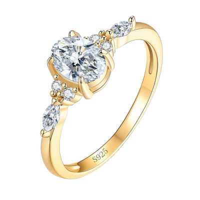 1,0 kt Ovalschliff Laborgefertigter Diamant Testpass VVS1/D 18 K Gold Verlobungsring