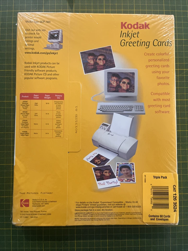 Kodak 1263524 InkJet Matte Greeting Cards 60 Cards/Envelopes (NIB) - Image 2 of 2