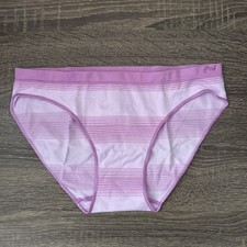 Pink By Victoria  s Secret, Small Purple Stripe Seamless Bikini Panties