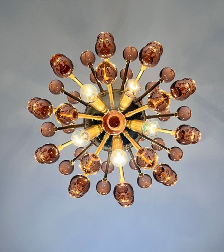 Spectacular Murano pink Glass Sputnik Chandelier - 51 glasses - Picture 16 of 22