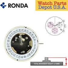 Ronda 5030.D Quartz Chronograph Movement, 3 Hand, Date at 4 Multiple Variation