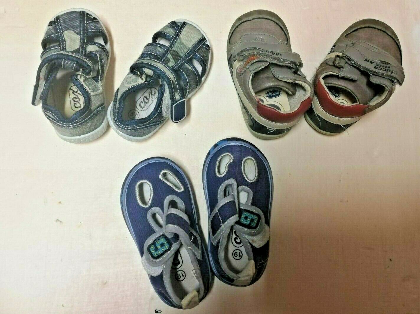 LOTTO 3 PAIA DI SCARPE PER BAMBINO USATE NUMERI 19 20