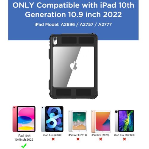 Für iPad 10. Gen 10,9 Zoll (A2696/A2757) Hülle Wasserdicht Stoßfest Ständer Cover - Bild 2 von 13