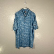 FootJoy Golf Polo Shirt Mens Large Athletic Stretch Blue Camo FJ
