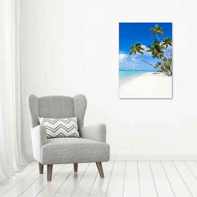 Tableau Sur Verre Trempé Tulup – 70x100 Cm – Plage Tropicale – Paysage Moderne