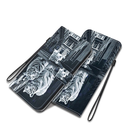 Cat Tiger Wallet Phone Case For iPhone Samsung LG NOKIA Google Motorola Sony 1+ - Picture 4 of 10