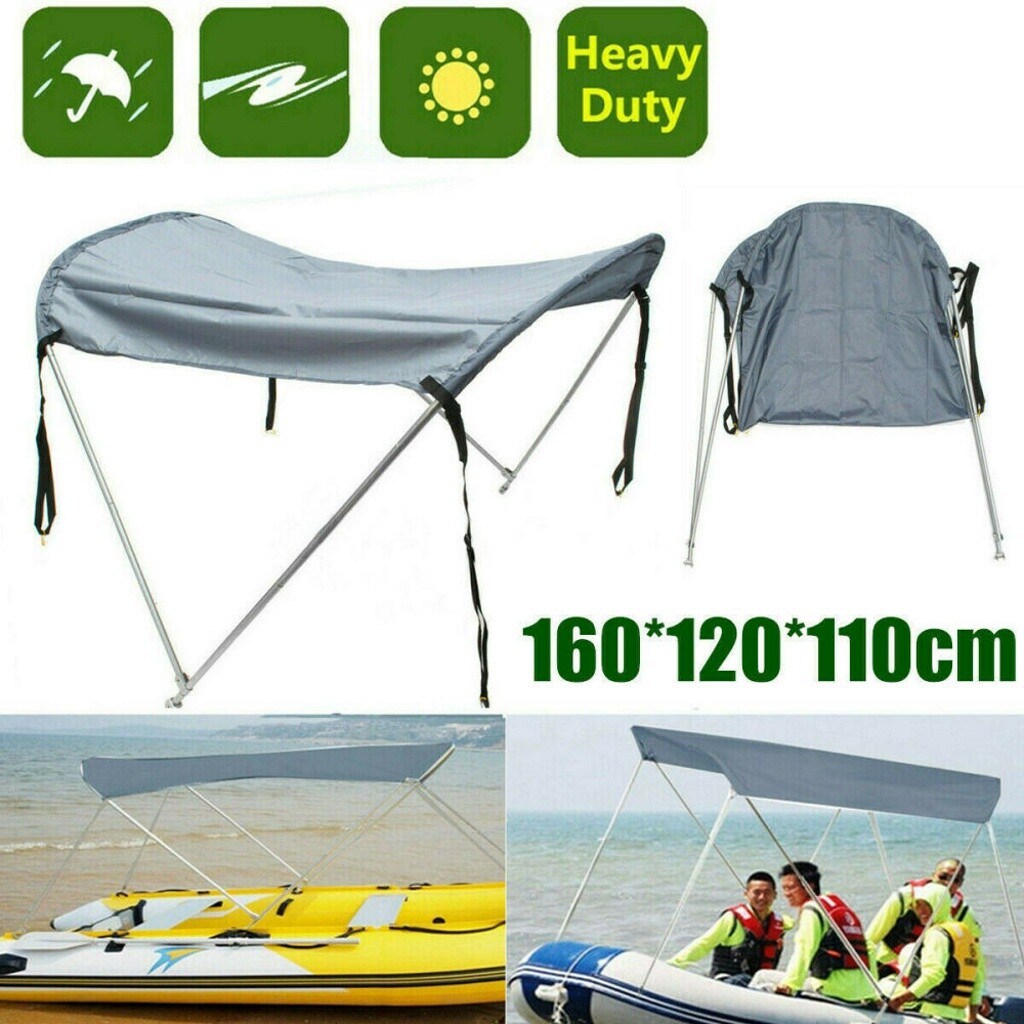 NAIZEA Adjustable Bimini Top Boat Cover Boat Canopy Poles 2 Bow Bimini