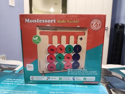 Montessori Slide Puzzle Four Color Game Shape Sorting Matching