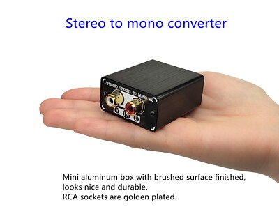 Single Stereo to Dual Mono Audio Converter Mono Out RCA L/R Audio Adapter  K2