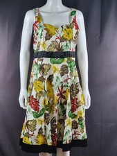 CK CK Morgan Floral  Flower Dk Brown Trim Summer Day  Dress (XL)