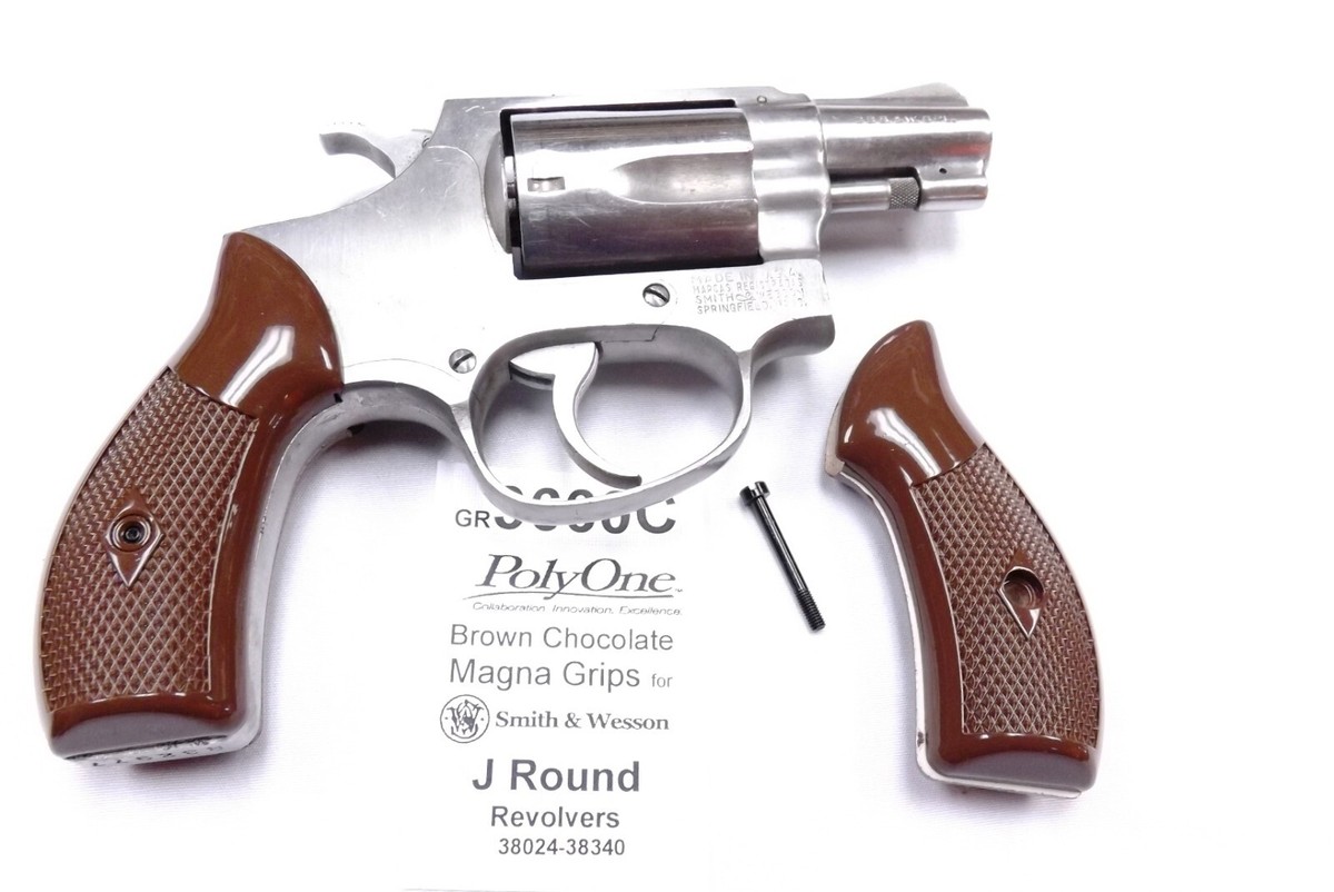 Brown Poly Grips fit S&W J Revolvers models 36 60 642 Magna ty