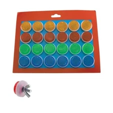 FENIX BlKE BicycIe Mini Round RefIector 24PCS Red Orange, Green, Blue