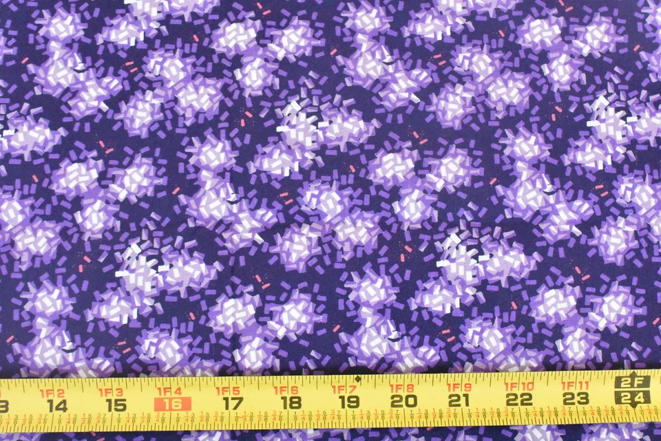 By 1/2 Yd, Vintage, Lavender White & Purple Abstract Cotton/Kona Bay/Leone,P6335 - Image 2 of 4