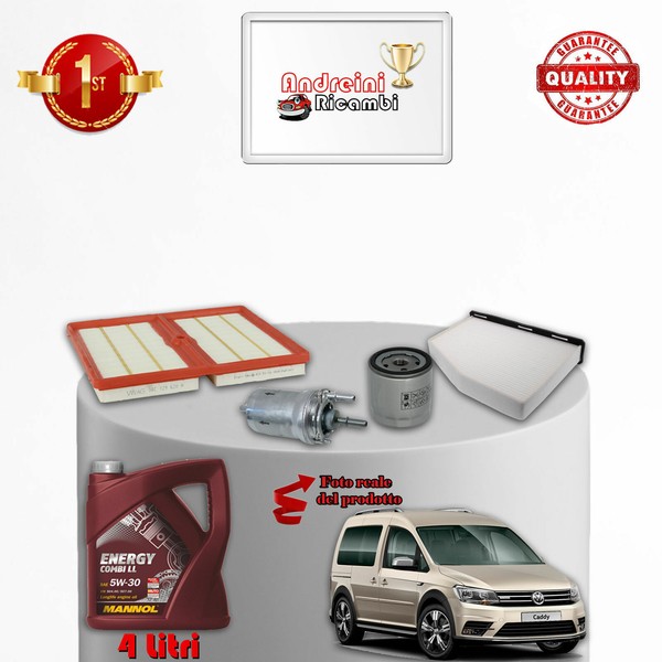 Set Service 4 Filter Und ÖL VW Caddy Alltrack 1.0 TSI 75KW 102CV Von 2015--image