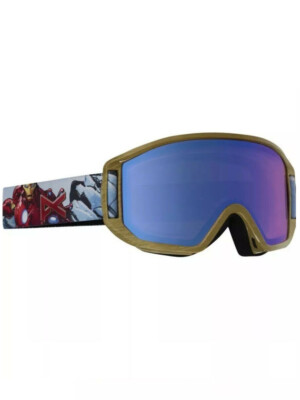 Marvel X Anon Burton Relapse Jr Ski Snow Goggles with MFI Mask Blue Amber New