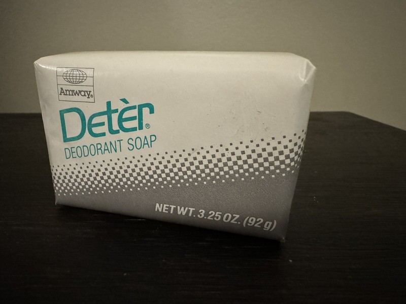 Vintage 1989 Amway Deter Deodorant Bar Soap 3.5oz Bar RARE New Old Stock Wash