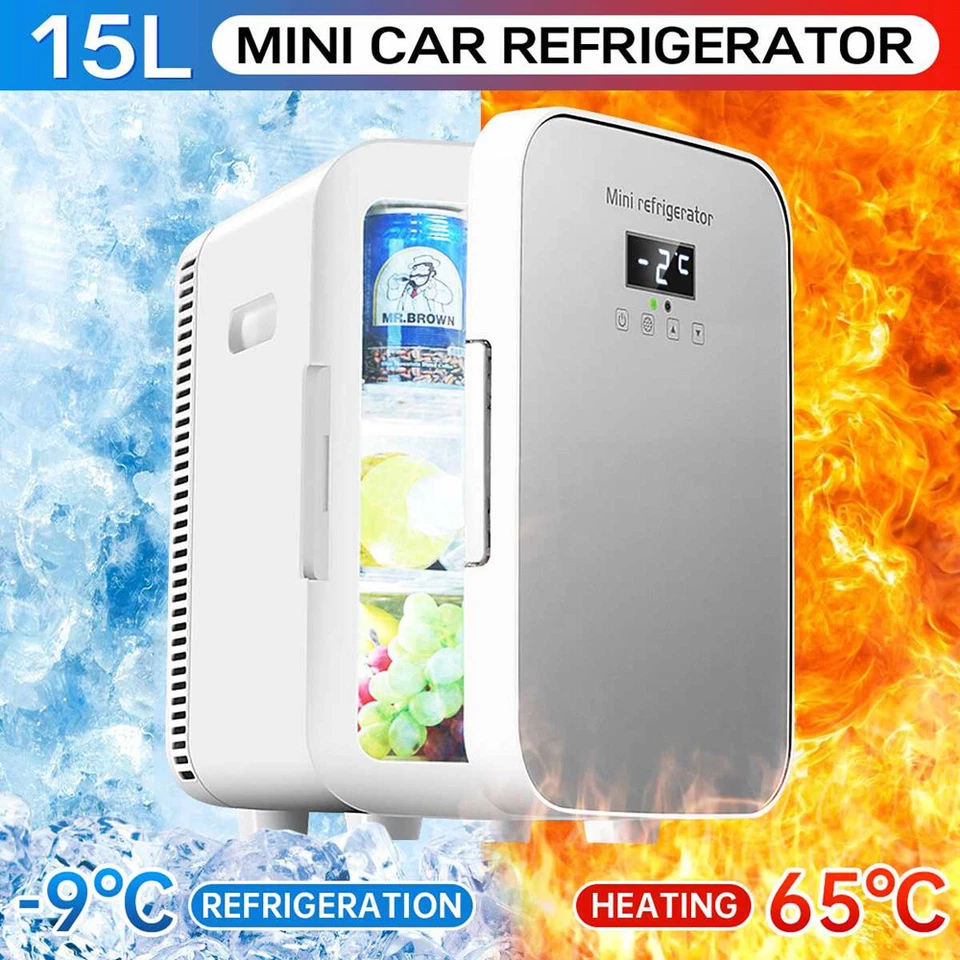 Mini Frigo da 15L, Piccolo Frigorifero Portatile, per Casa, Ufficio e Viaggio - Immagine 3 di 4