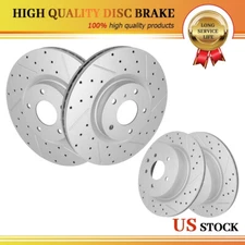 Front and Rear Drilled Slotted Brake Rotors Set of 4 for INFINITI G37 G35 Q40