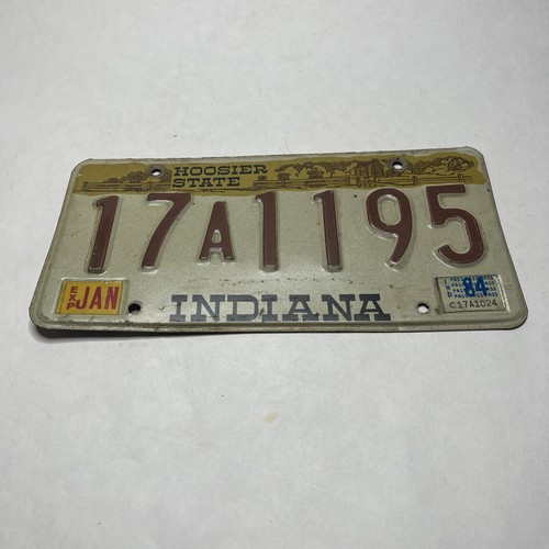 LICENSE PLATE'S INDIANA 1984 Genuine