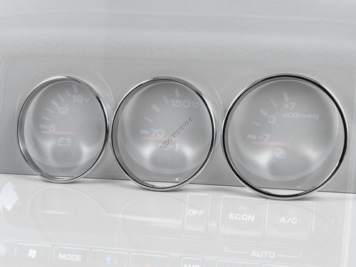 Pour Nissan Skyline R32 GTS Anneaux en aluminium poli pour le tableau de bord x3 - Picture 4 of 8