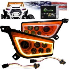 RZR LED Headlight Halo Polaris XP Turbo 1000, 900, General (Orange Halo)