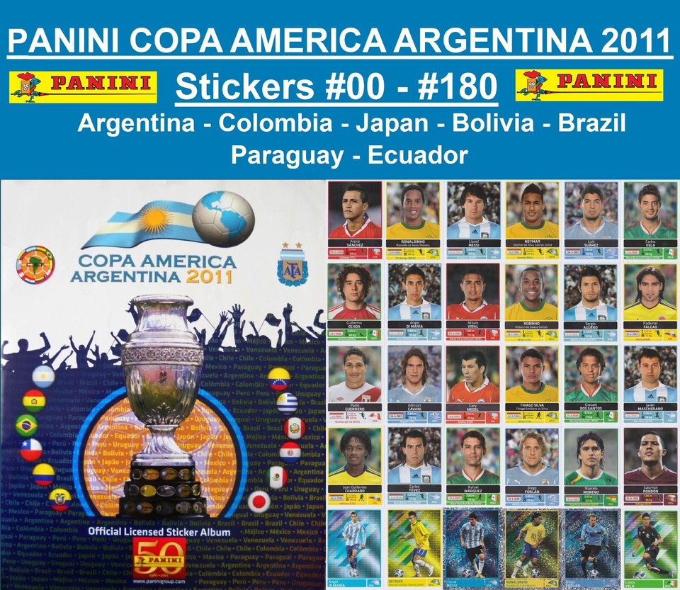 Panini Copa América Argentina 2011 - Stickers #00 - #180 - BUY 1, GET 1 FREE