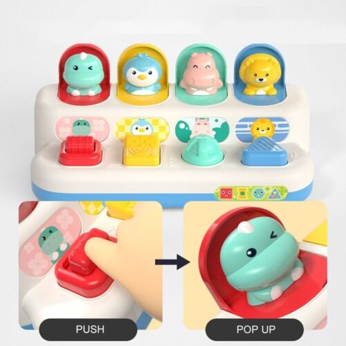 Interactive Pop Up Animals Toy Color Cognition Surprise Box Switch Box  Baby - Foto 1 di 8
