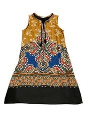 DR2 Womens X-Small Dress Boho Shift Sleeveless Pockets Multi-Color, EUC