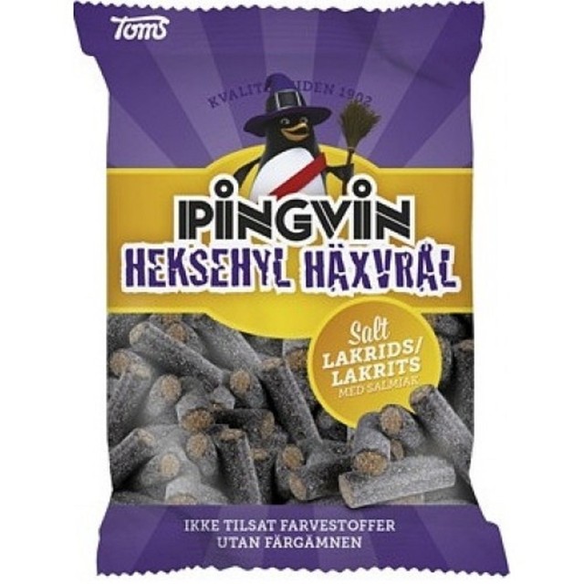 Toms Pingvin Heksehyl / Häxvräl Danish Licorice Salmiak Candy 130g