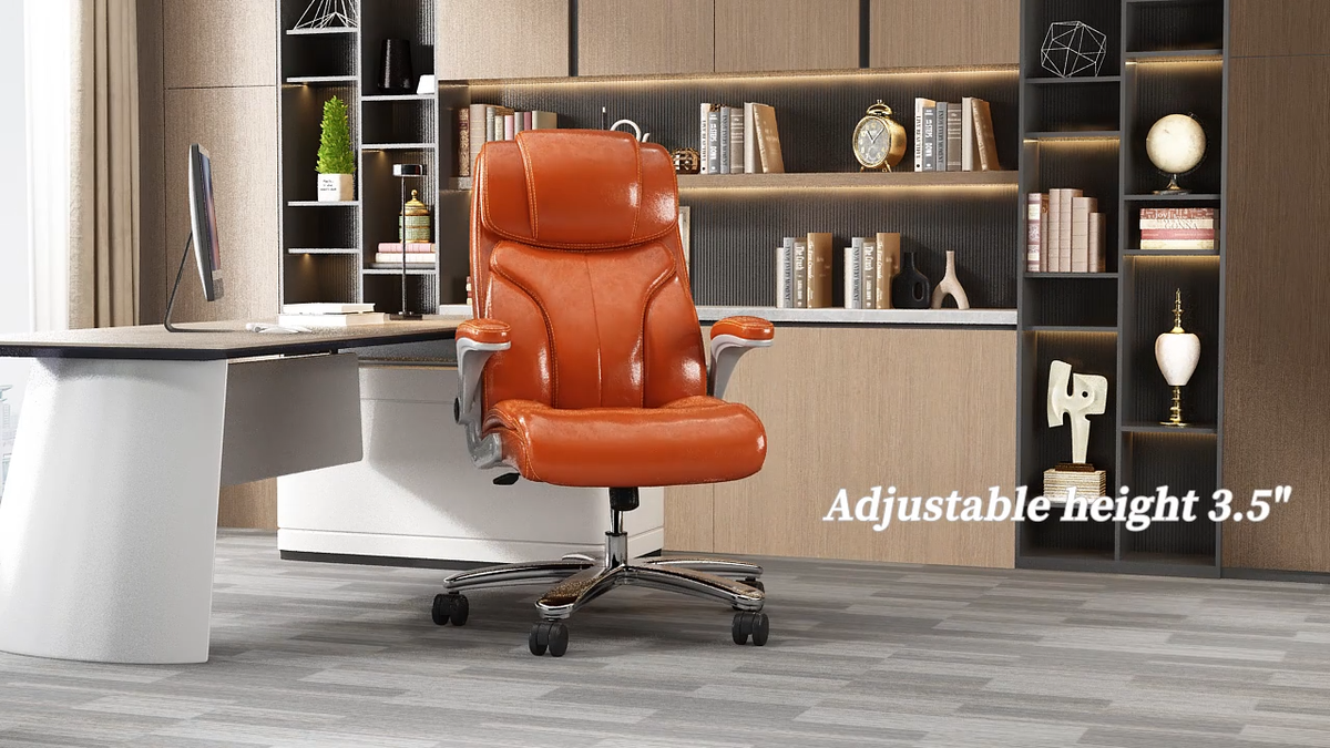Executive Office Chair with Adjustable Height Flip-Up Armrests