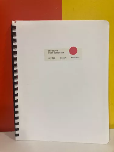 Mitutoyo 4344 FS-50 Series 378 Finescope Operation Manual